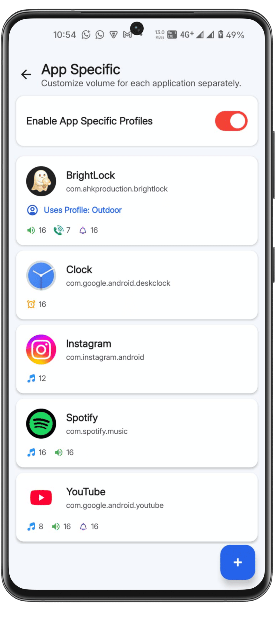 App Specific Screen