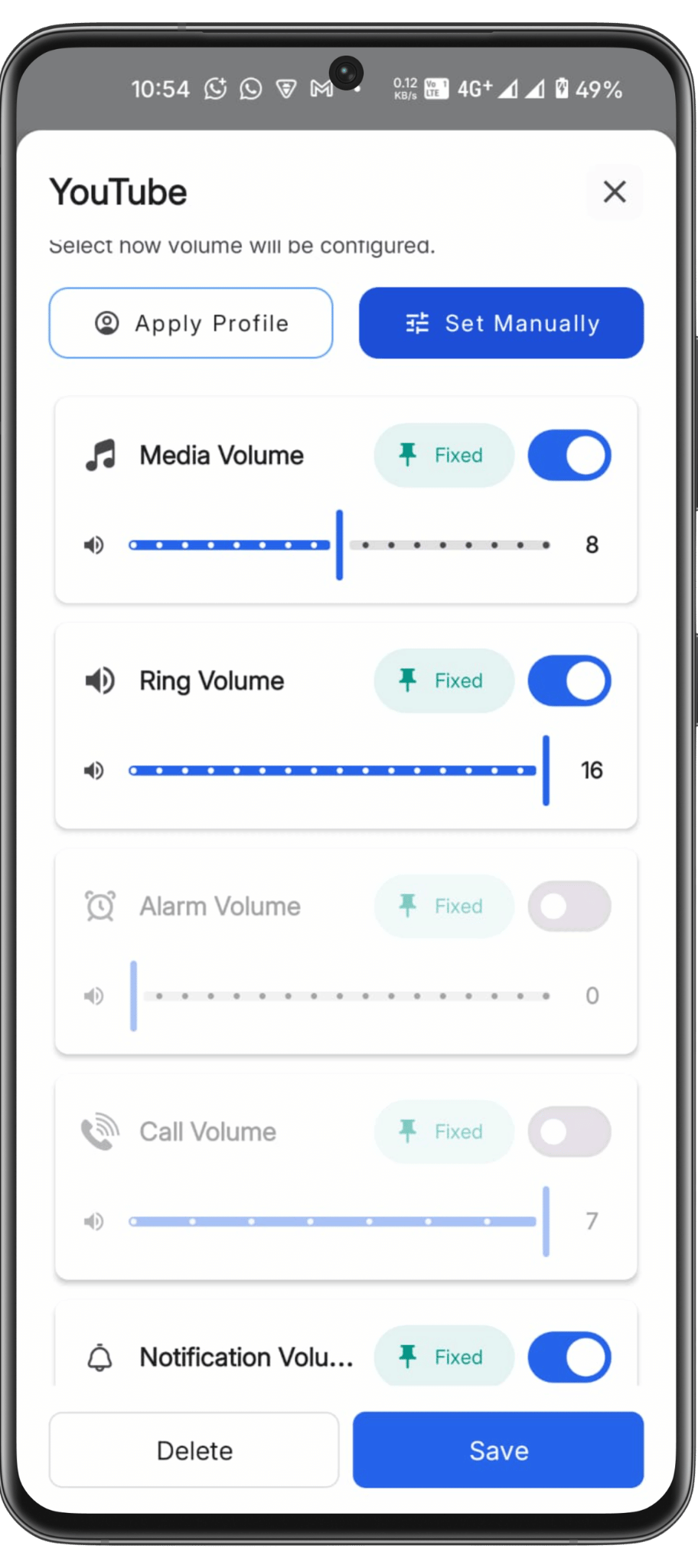 Edit App Specific Screen